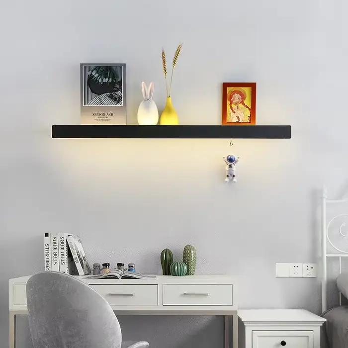 Chambre tête de lit étagère applique murale nordique moderne Simple longue bande salon décor à la maison LED lumières