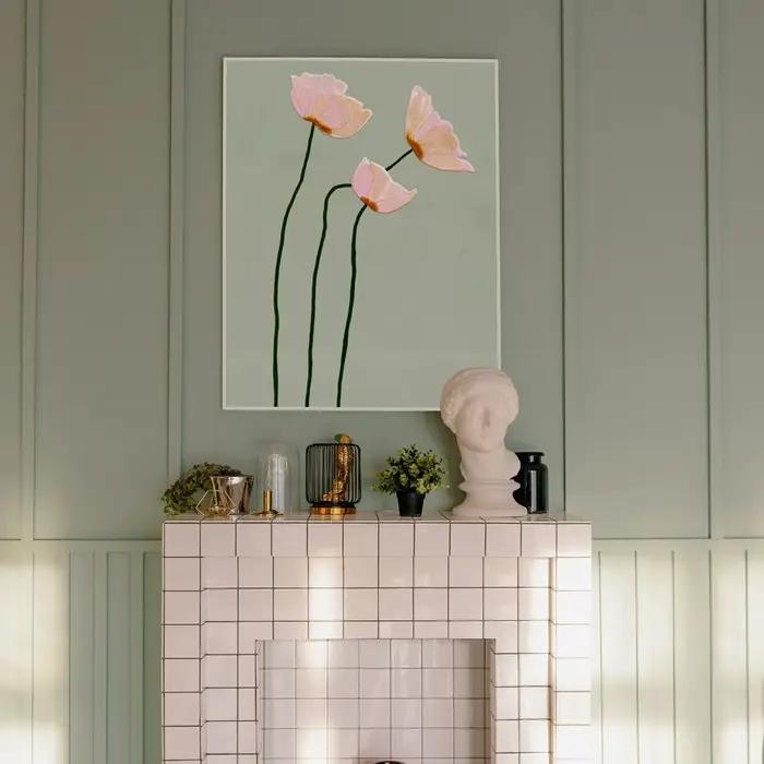 Toile imprimée de fleurs de coquelicot chic