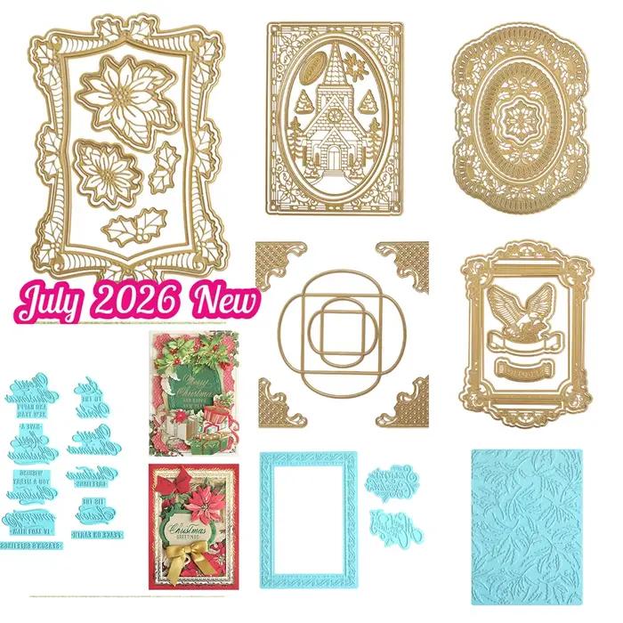 Matrices de découpe en métal Anna Griffin pour scène de Noël 3D à la lumière des bougies, cadre d'église, pour scrapbooking DIY fait main, nouveauté juillet 2026