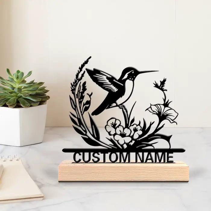 1 pièce, statue d'oiseau colibri personnalisée en métal