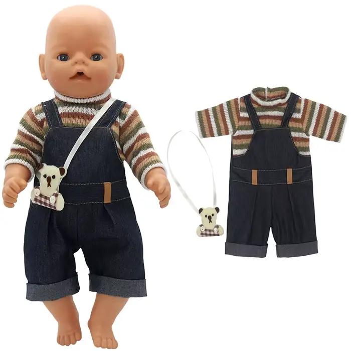 Reborn BabyDoll vêtements pyjama ensembles pour 17 "bébé poupée barboteuses enfants cadeaux de noël