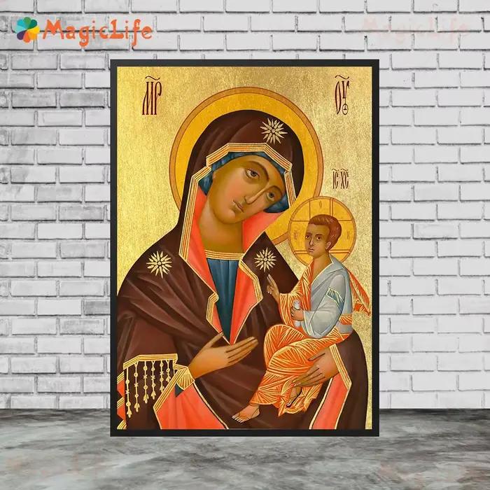 La mère de dieu vierge marie enfant Religion photos murales pour salon Vintage affiche mur Art toile peinture sans cadre