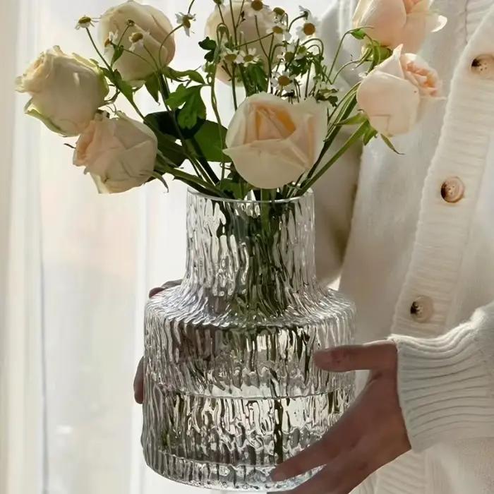Vase en verre texturé Ripple