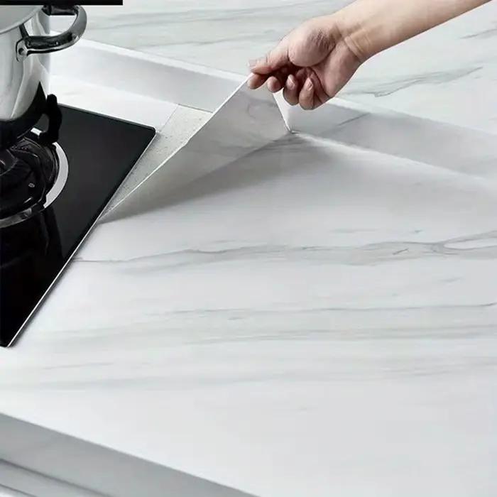 Autocollant de degré d'huile de marbre noir et blanc