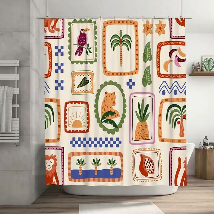 Rideau de salle de bain décoratif avec imprimé animal exotique – ajout parfait pour votre décor de maison!