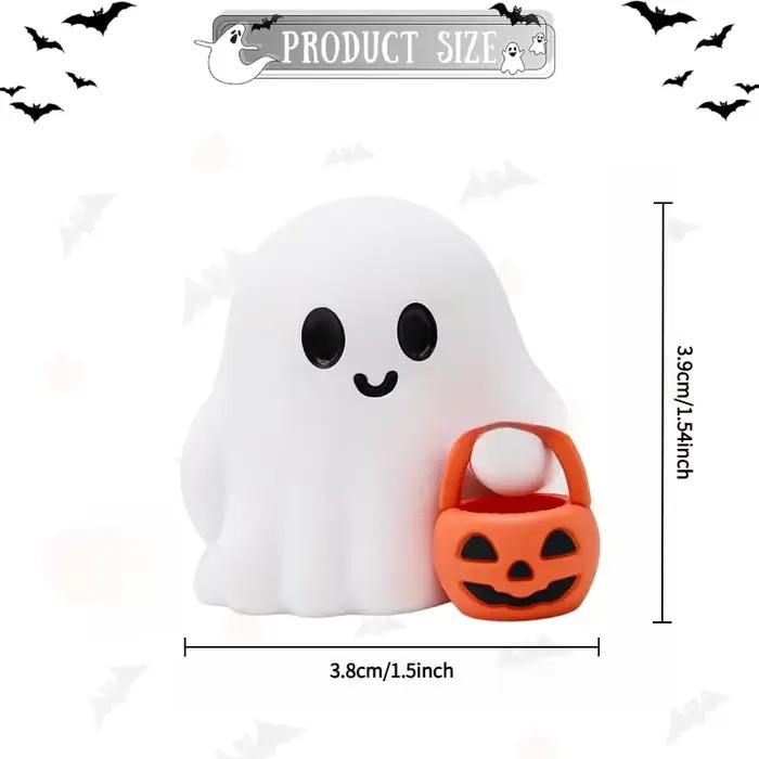 1 pièces mignon citrouille Orange transportant des fantômes Halloween résine intérieur extérieur décoration de fête effrayante avec des yeux et des paniers expressifs