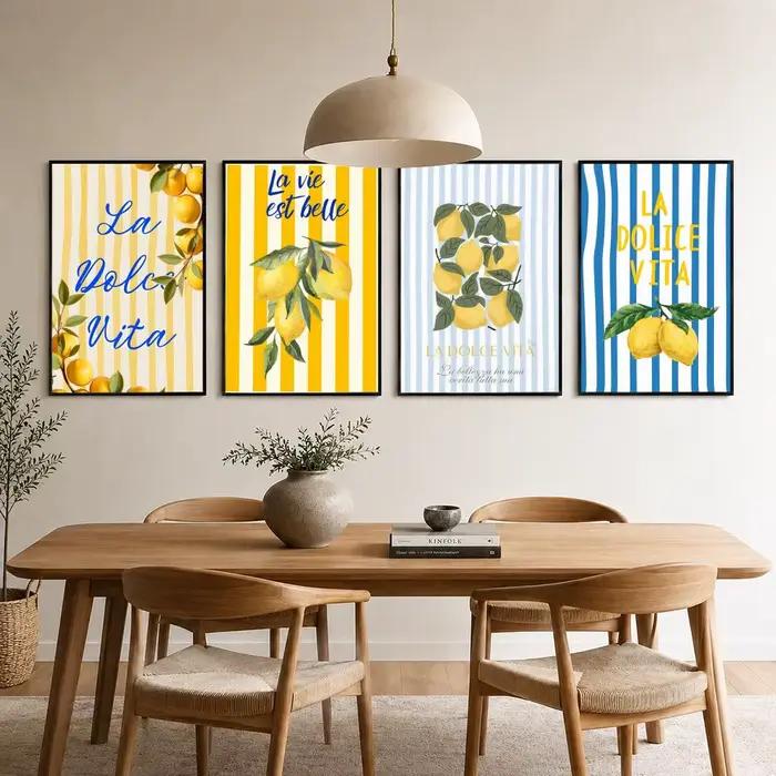 Affiche artistique minimaliste La Dolce Vita Lemon