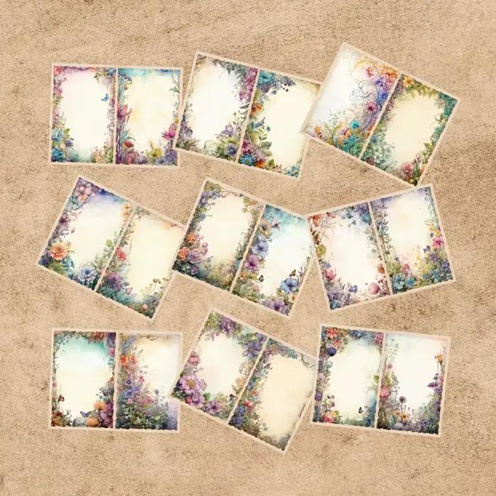 9 feuilles A5 taille plante fleurs cadre Photo fond Vintage Grunge Journal planification Scrapbooking