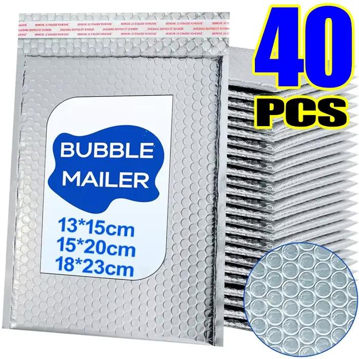 Sacs d'expédition, enveloppes à bulles, enveloppes matelassées argentées, enveloppes d'expédition auto-adhésives pour l'emballage et l'expédition, enveloppes à bulles