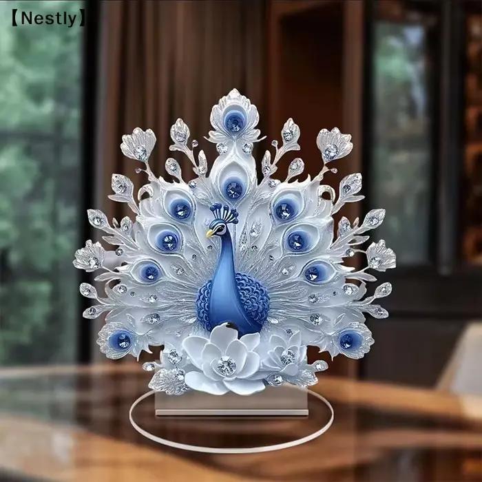 Figurine de paon décorative 2D