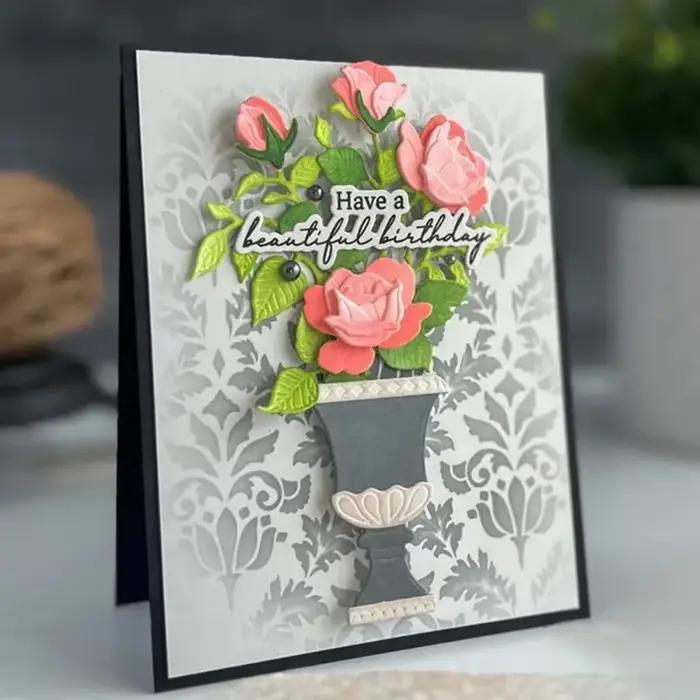 Pochoir en plastique à motif de printemps Vintage