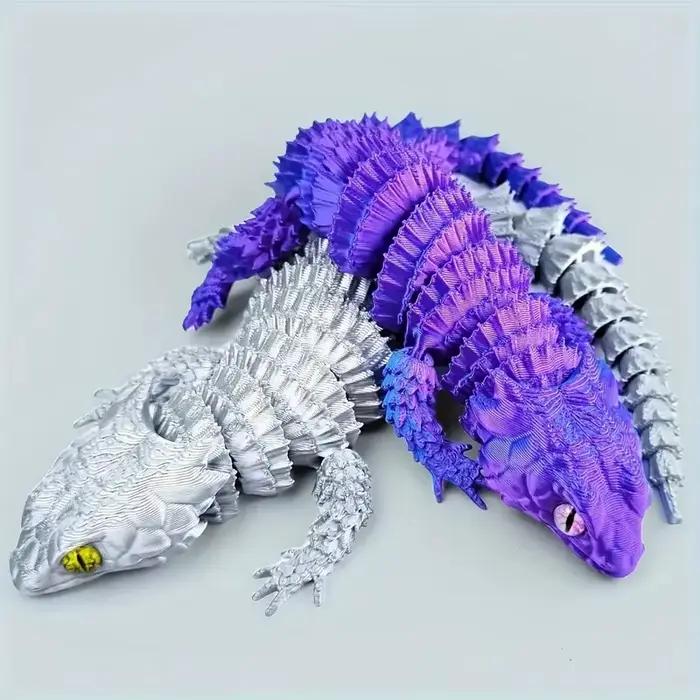 Ornement caméléon d'impression 3D (2025 nouveau) : modèle de lézard rampant de couleur dégradée – Décor créatif pour bureau, étagère et accent de la maison