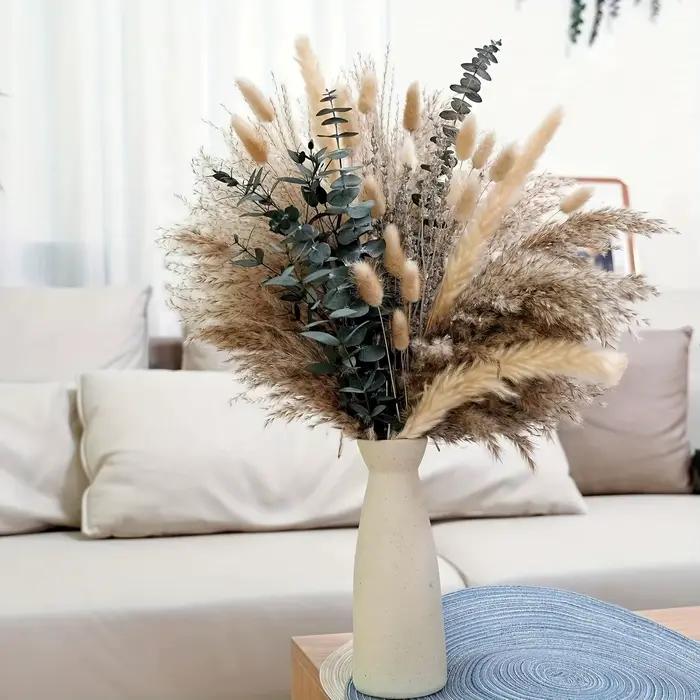 90 pièces Pampas fleurs séchées lapin queue