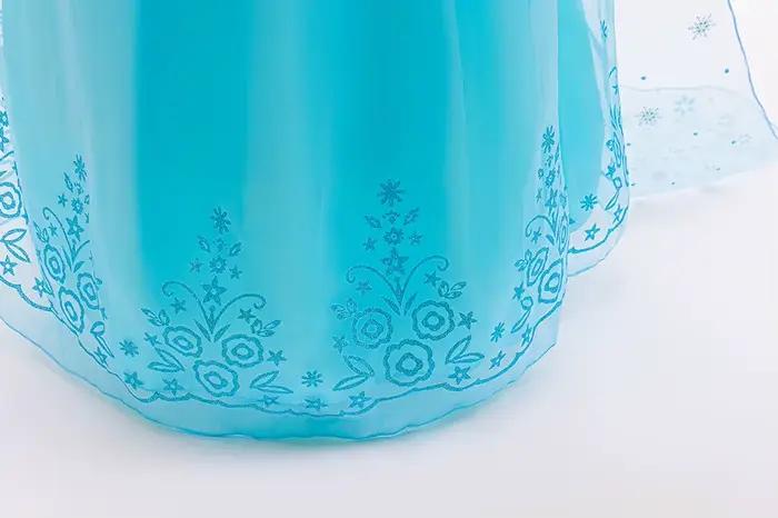Robe de carnaval Elsa bleue à manches longues pour fille, tenue de fête d'anniversaire, costume de cosplay Elsa classique pour filles de 2 à 10 ans