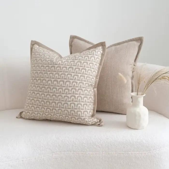 Housse de coussin moderne Beige kaki