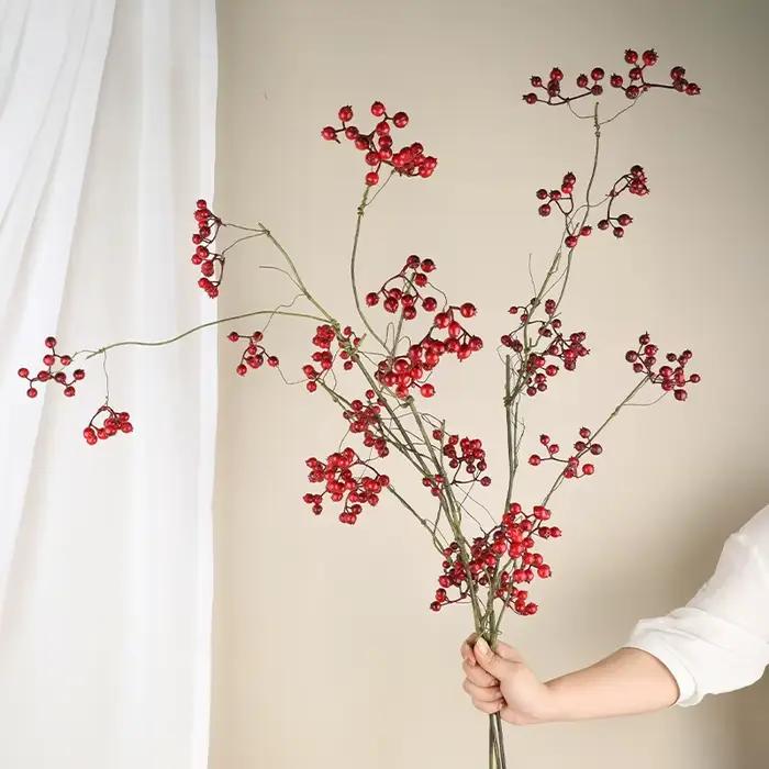 Branche de fleurs de fruits de baies de Noël
