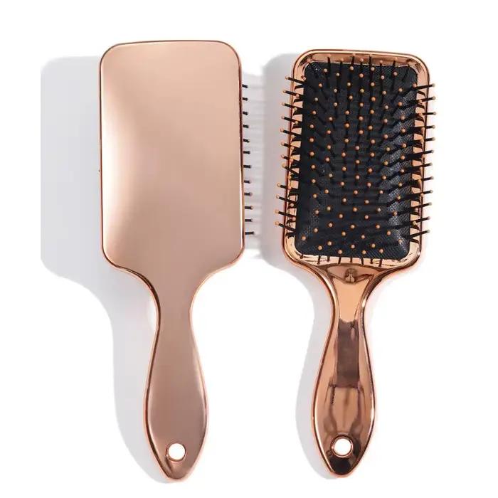 Peigne électroplaqué 1 pièce pour femmes, pour masser le cuir chevelu, ajoute du volume et lisse les cheveux, outil de coiffure