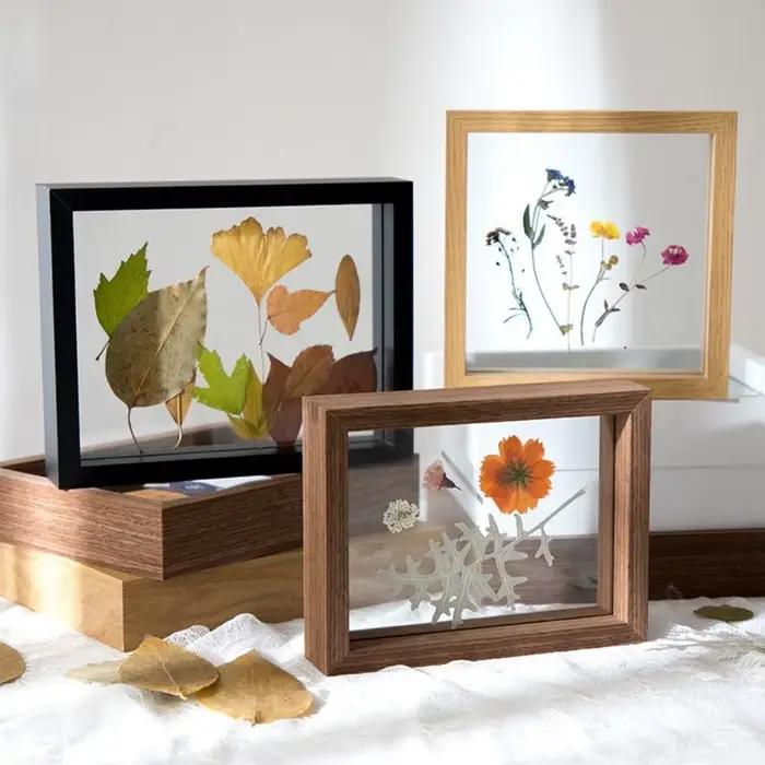 Cadre à fleurs pressées double face en verre 6/8/10 pouces