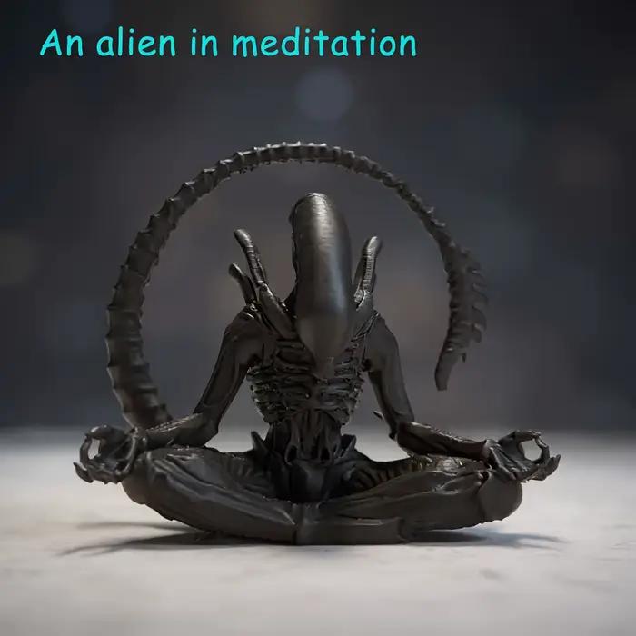 Un ornement extraterrestre en méditation