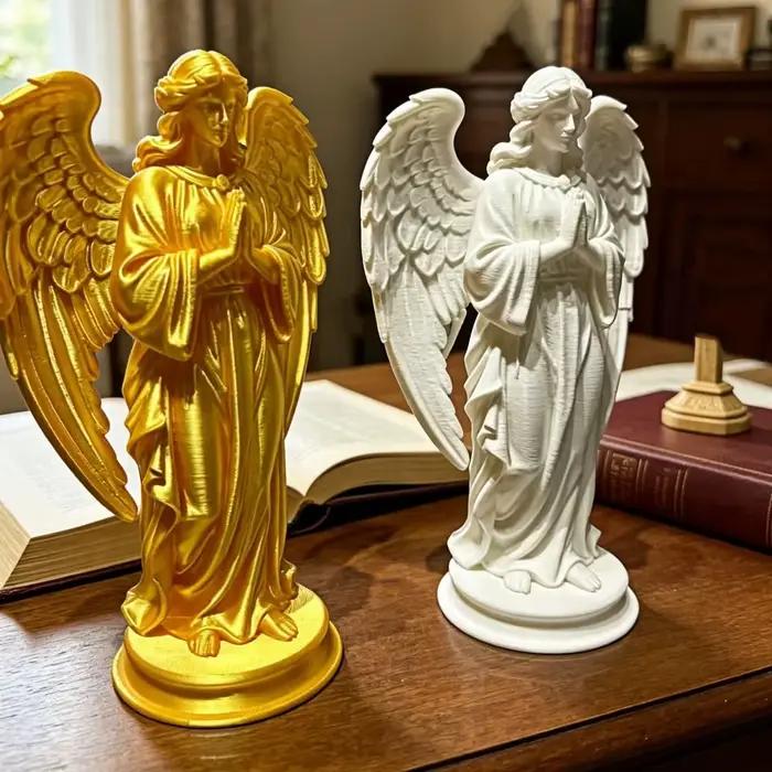 Statue d'ange priant imprimée en 3D