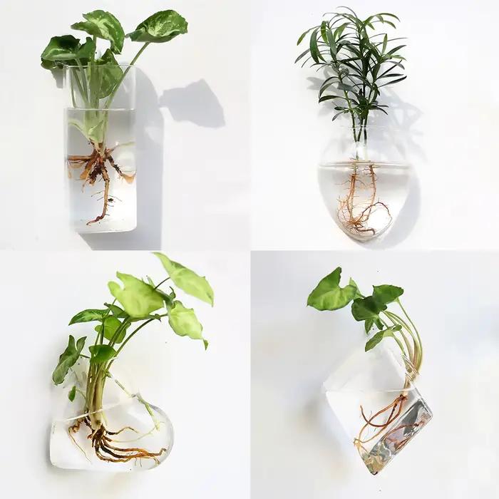 Vase à fleurs en verre suspendu au mur, Terrarium mural pour Aquarium, conteneur de fleurs, Pots de jardinière, décoration de jardin de maison