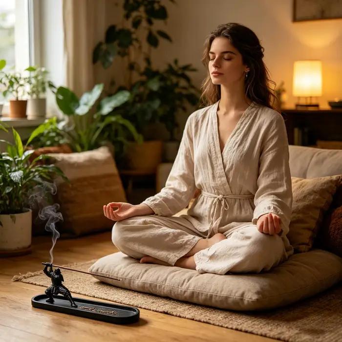 Brûleur d'encens japonais, attrape-cendres fantaisie japonais, brûleur de bâtonnets d'encens pour la maison, le salon, la chambre, la salle de yoga, le bureau, l'entrée