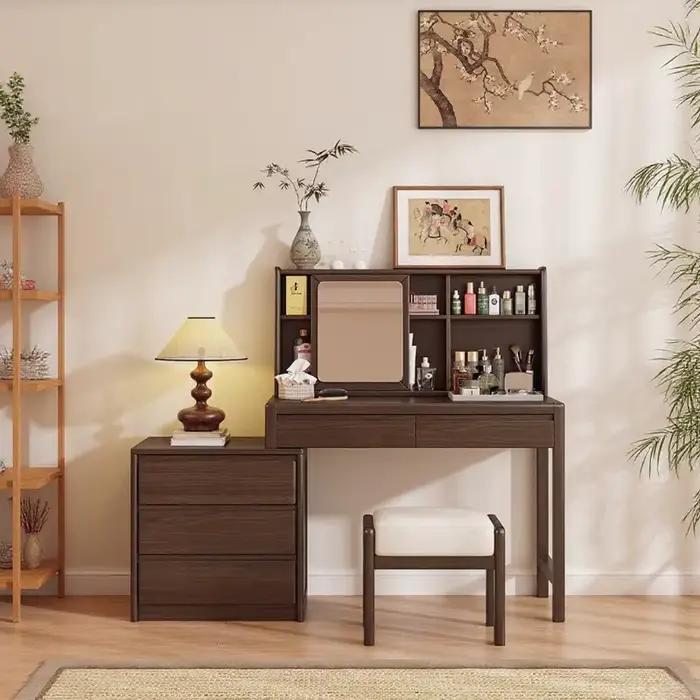 Organisateur rustique coiffeuse tabouret Vintage