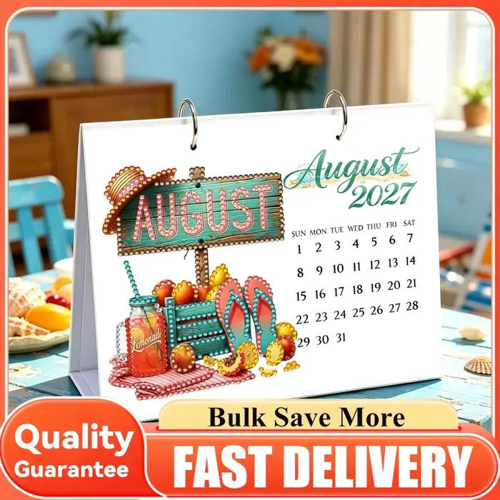 Calendrier de table DIY en peinture diamant avec outils