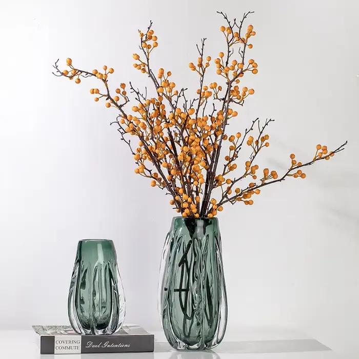 Vase en verre vert transparent moderne pour arrangements floraux terrariums et décoration intérieure maison occasions spéciales