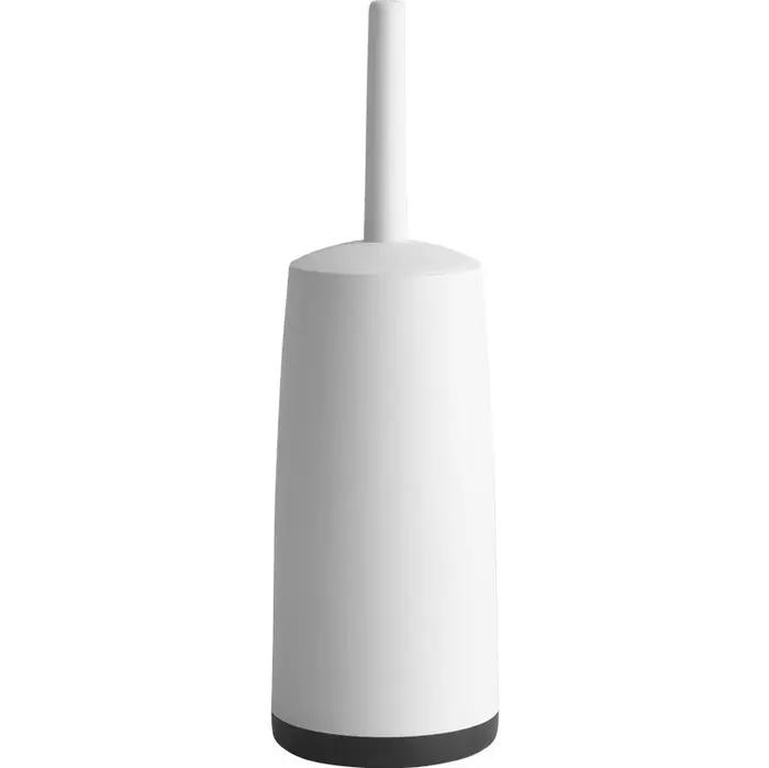 Brosse de toilette au design moderne avec support et couvercle noirs pour brosses de nettoyage de salle de bain