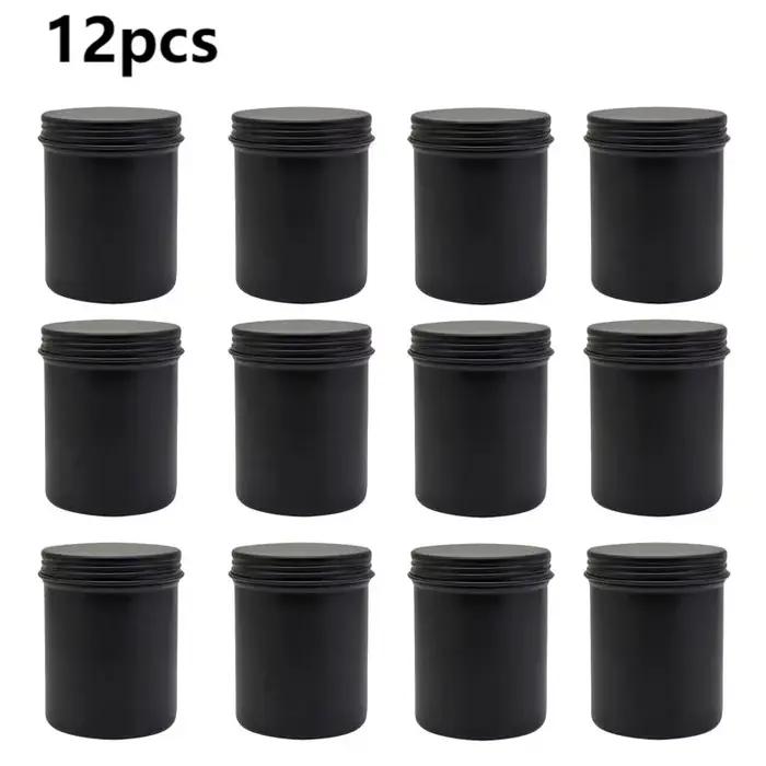 Boîtes de bougies en métal noir de 200ml