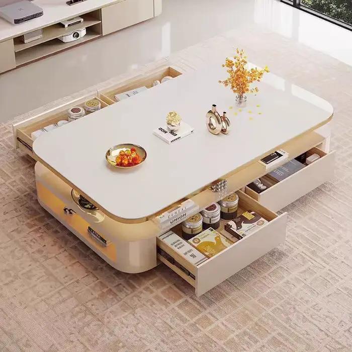 Table basse de style italien avec tiroirs de rangement