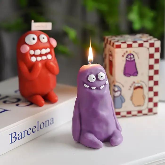 Bouge homme monstre aromathérapie bougie drôle laid mignon arôme cadeau d'anniversaire compagnon cadeau dessin animé en forme de bougie ornement