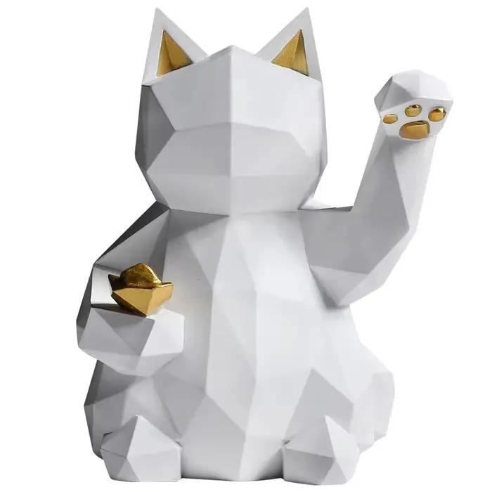 Statues de chat en résine pour décorations de maison