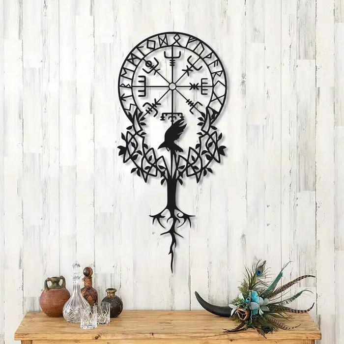 Art mural en métal avec symbole Viking