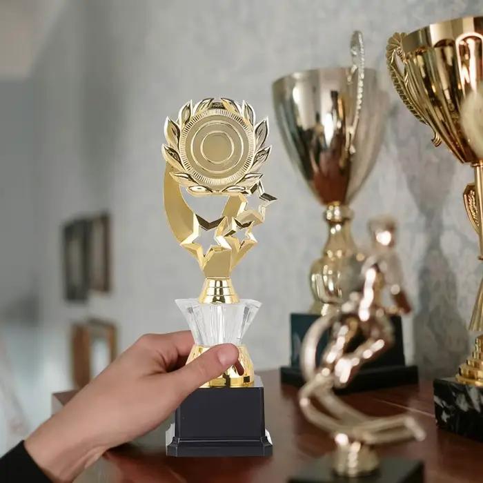 Trophée Étoile Dorée en Plastique, Petite Statue Dorée Chantant Compétition Sв, Fourniture de Récompense, Coupe de Prix