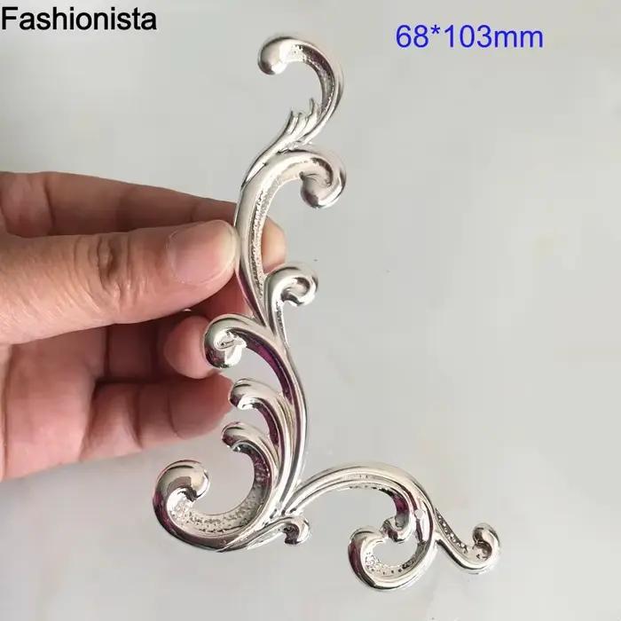 10 pièces - Grand panneau décoratif en métal filigrané 68*103mm