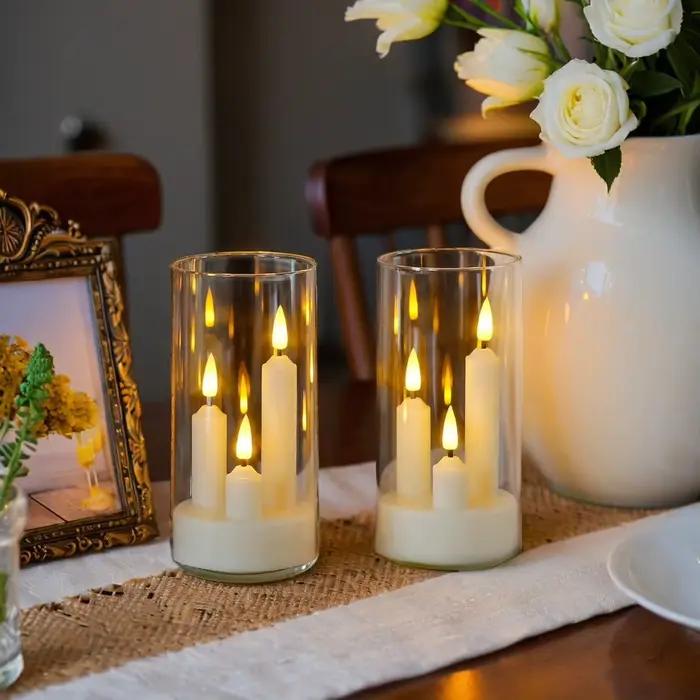 Bougies coniques LED sans flamme 3 en 1