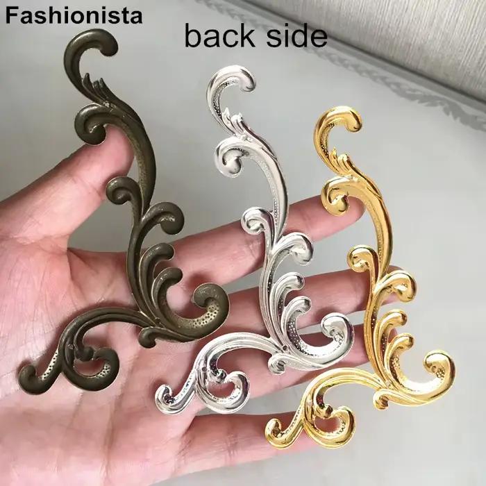 10 pièces - Grand panneau décoratif en métal filigrané 68*103mm