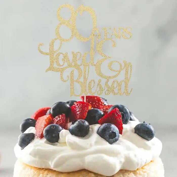 Décoration de gâteau de 80e anniversaire