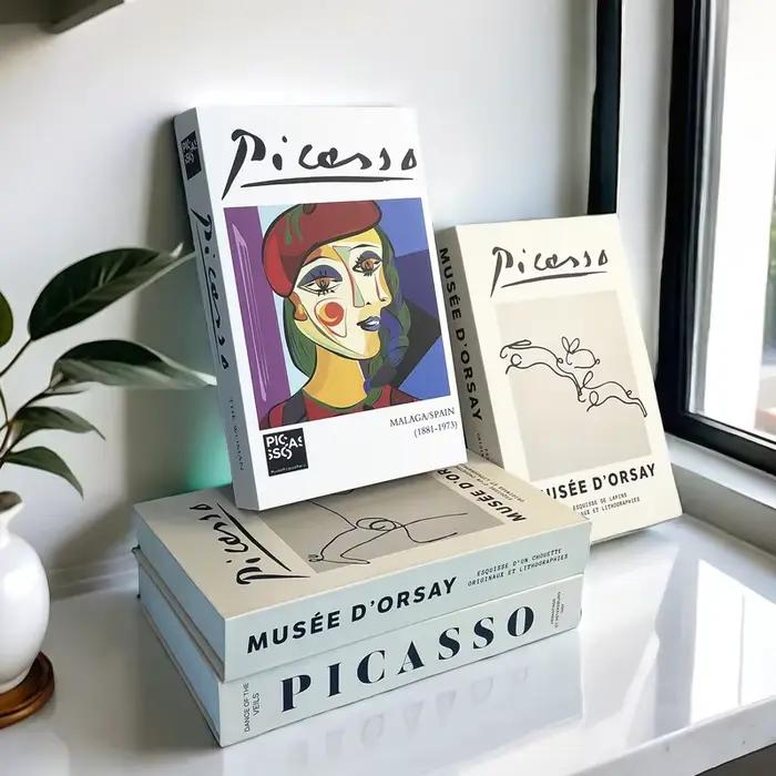 Bauhaus livres décoratifs ouvert luxe faux livre boîte de rangement décor à la maison Matisse Boho Monet Table basse étagère décoration intérieure