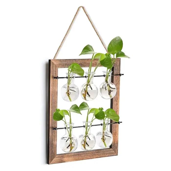 Vase décoratif BSEVB pour plantes hydroponiques, station de propagation murale, terrarium suspendu en verre, pots muraux suspendus