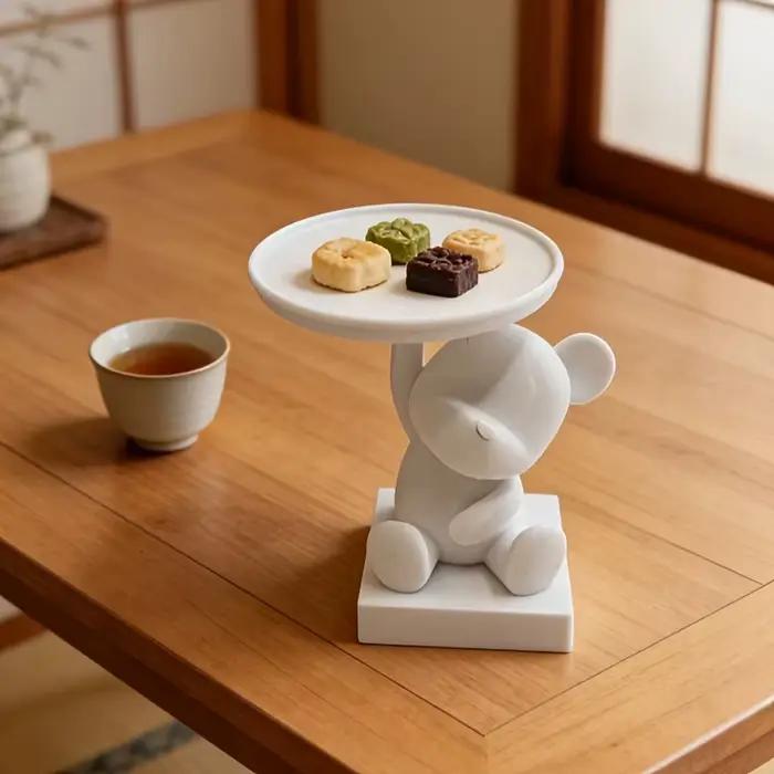 1PC Cute Bear Trinket Dish – Petit organisateur de rangement multifonctionnel pour bureau