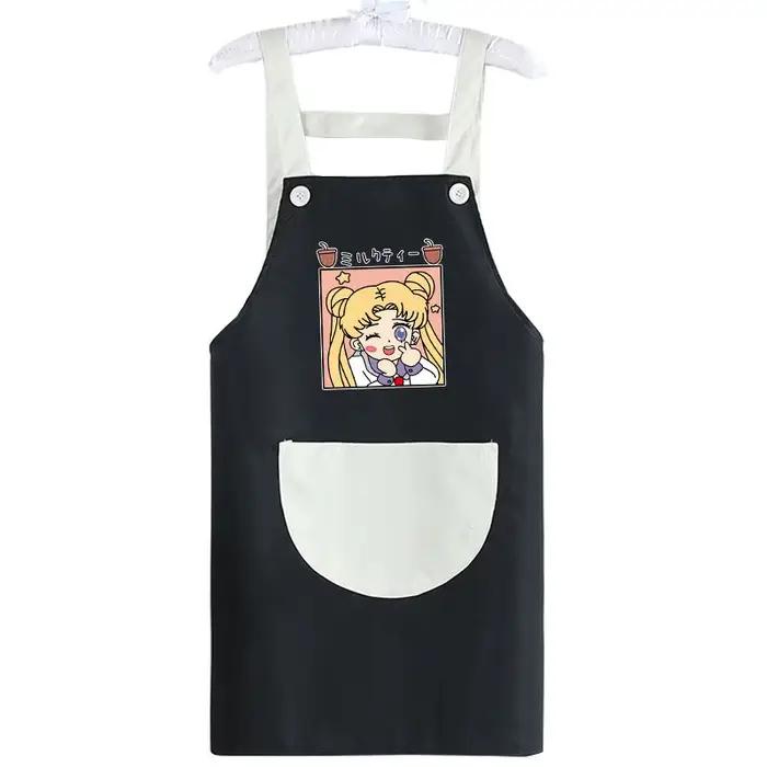 Tablier Sailor Moon, dessin animé mignon, personnalisé, simple et créatif pour la cuisine, bavoir imperméable et résistant à l'huile, cadeau pour les amis