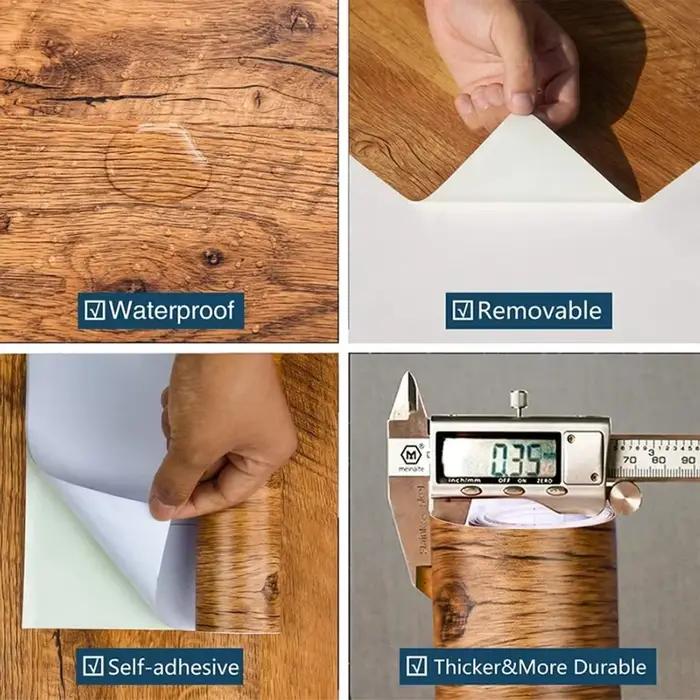 Facile à installer Papier peint en bois