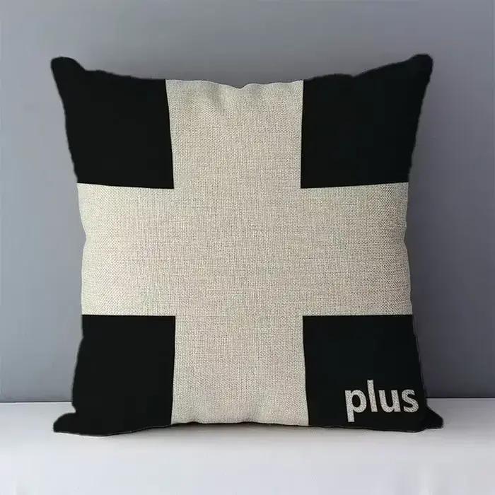 45x45 cm taie d'oreiller carrée européenne décontracté confortable blanc et noir géométrique housse de coussin pour