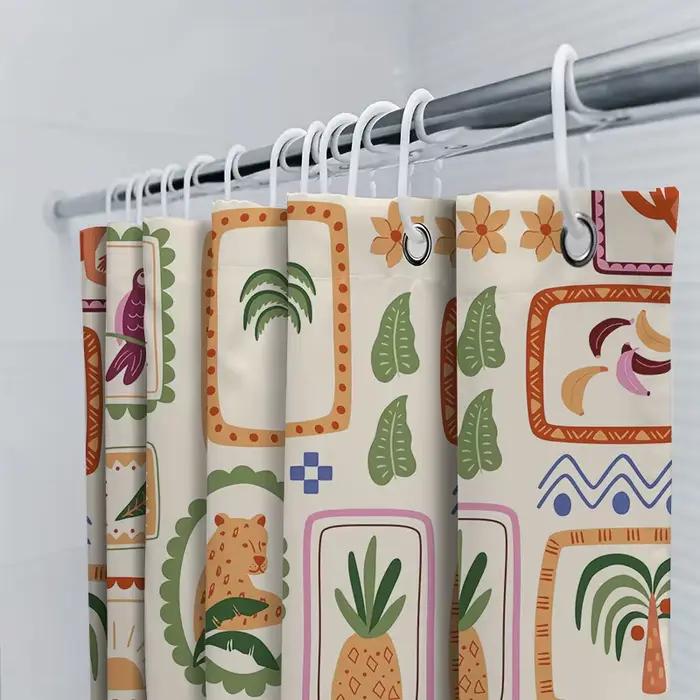 Rideau de salle de bain décoratif avec imprimé animal exotique – ajout parfait pour votre décor de maison!