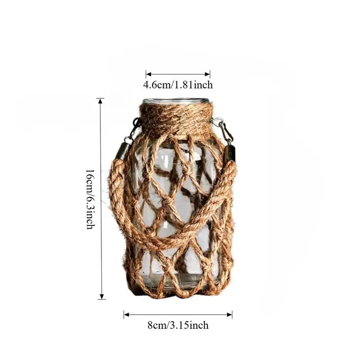 Vase en verre tressé en corde, style rétro américain, pour la décoration de la maison, du jardin, de la cour et des tables