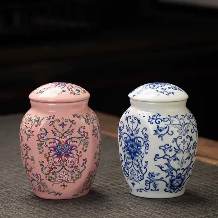 Vase à Bouteille Vintage en Céramique avec Couvercle