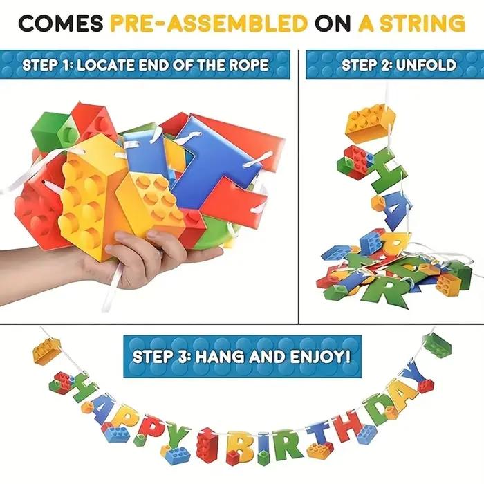 1 ensemble de guirlandes en papier colorées et vibrantes pour décoration de fête d'anniversaire